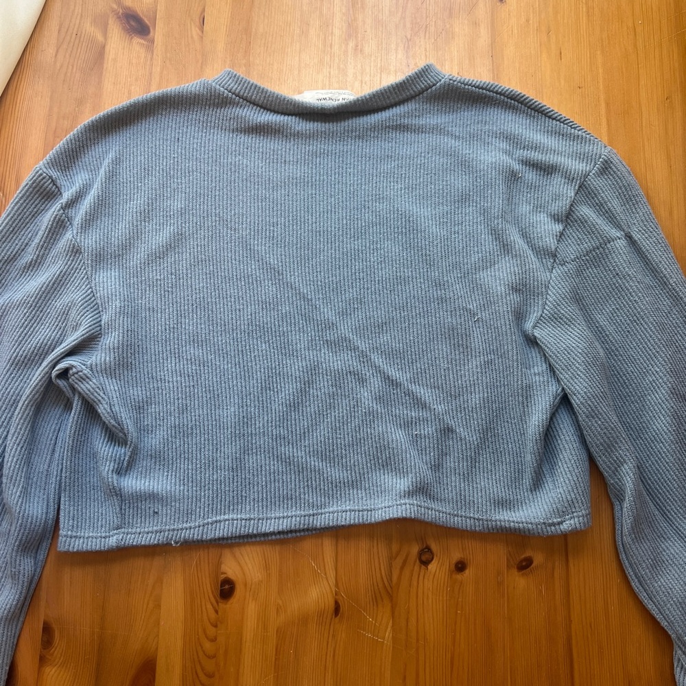 Blue Ribbed Women's Top - Picture 5 of 5